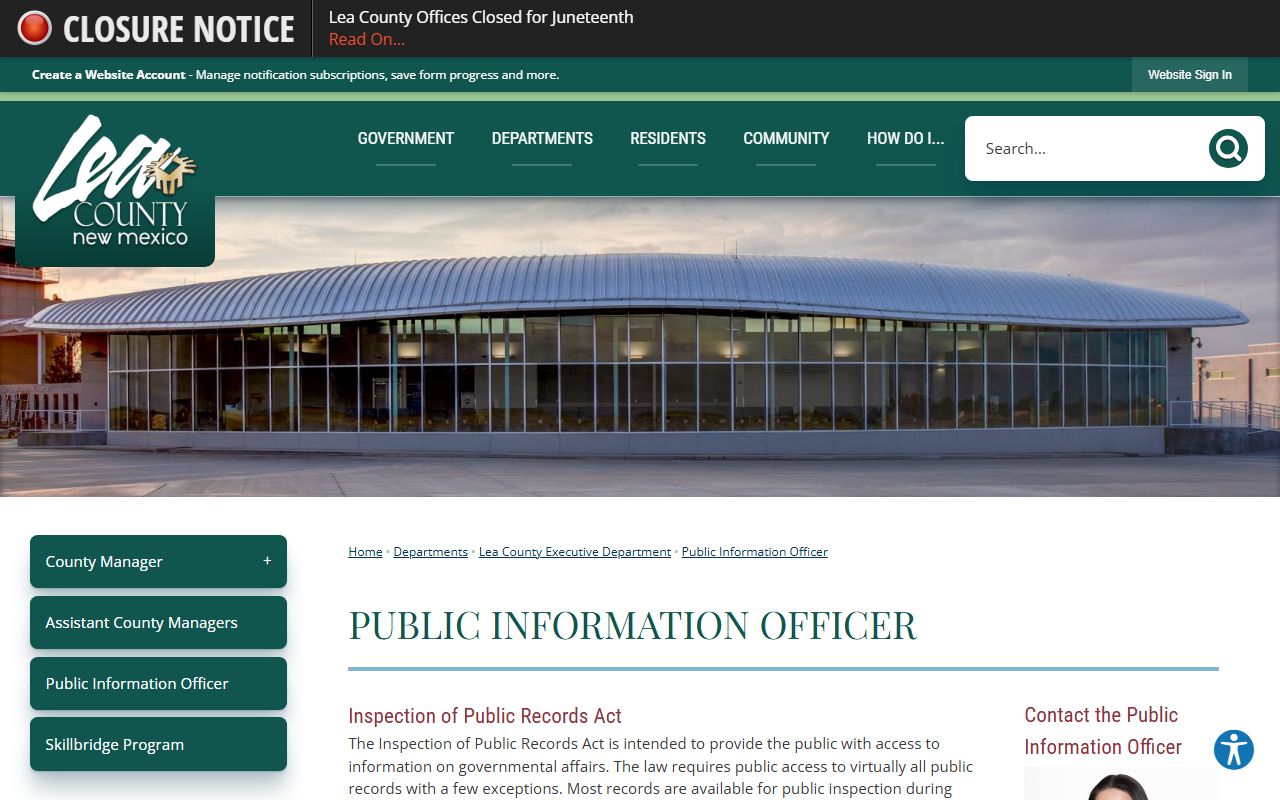 Lea County Clerk of Court records public information request contact