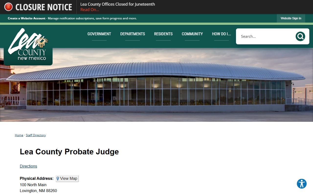 Lea County Clerk of Court records probate judge directory