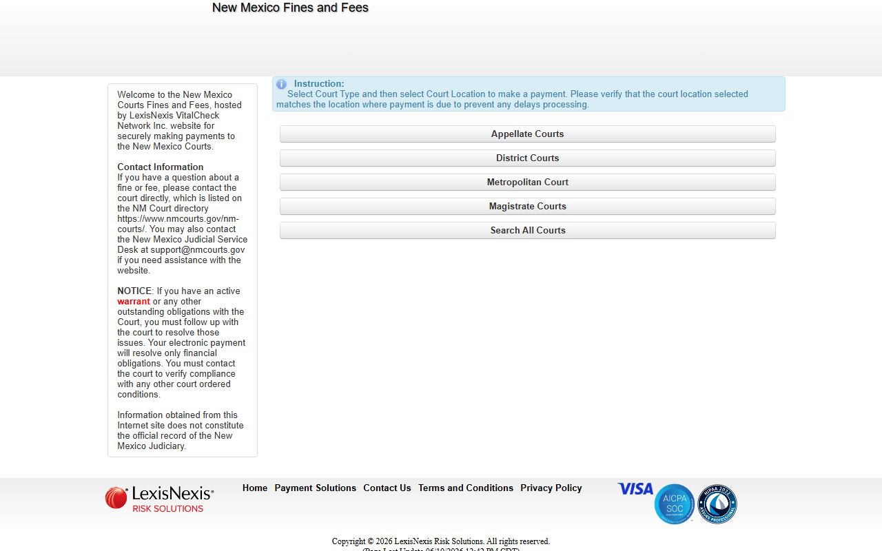 Lea County court records New Mexico fines and fees portal
