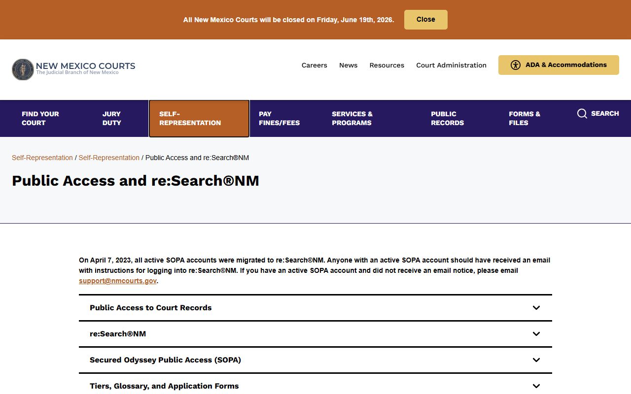 Lea County court records public access and reSearchNM overview