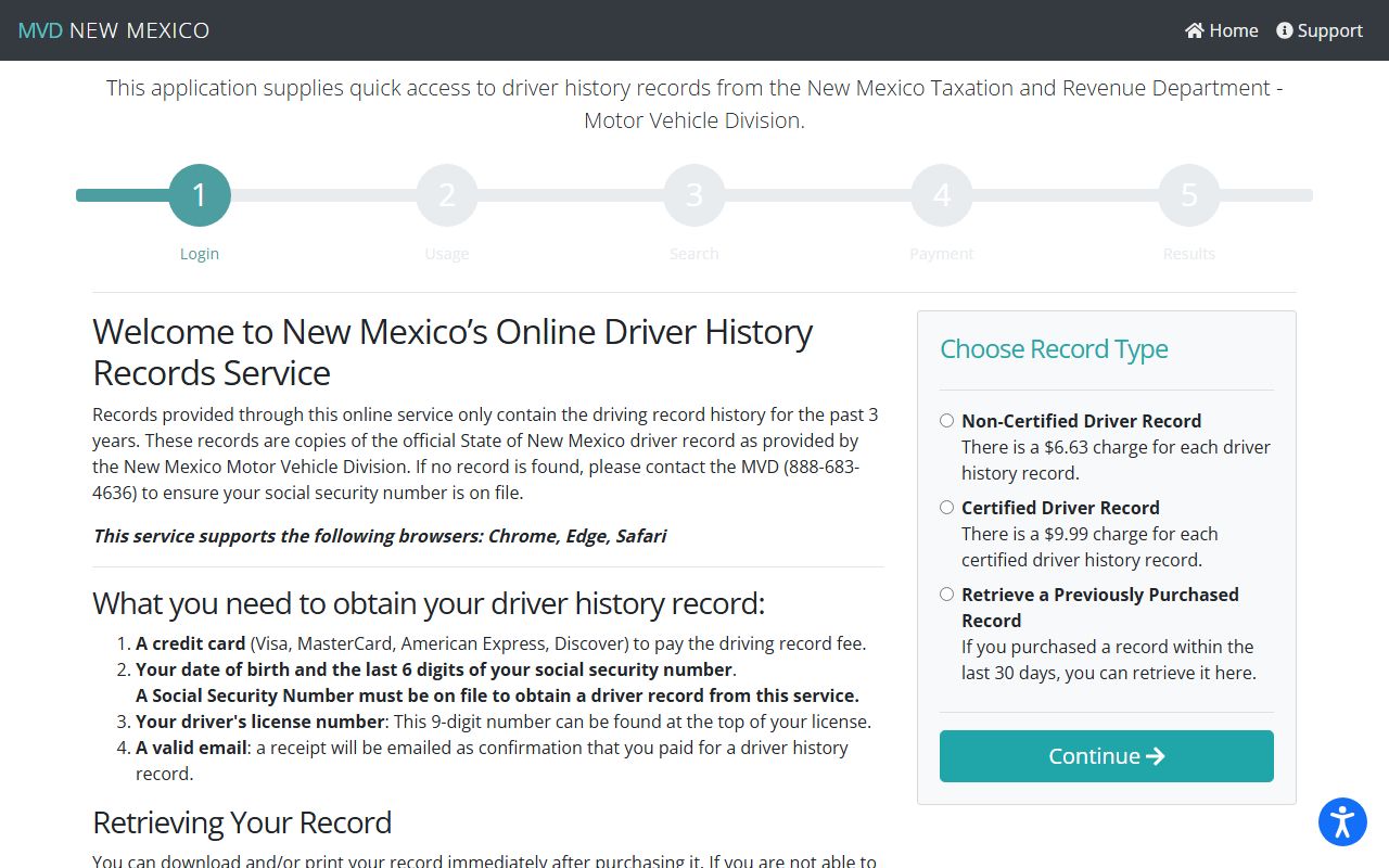 Lea County traffic court records MVD driver history portal